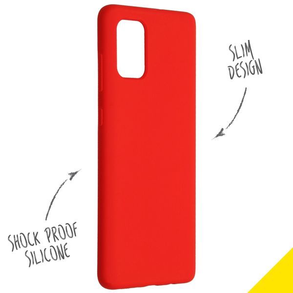 Accezz Liquid Silicone Backcover Samsung Galaxy A71 - Rood