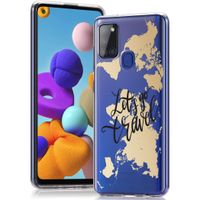 iMoshion Design hoesje Samsung Galaxy A21s - Let's Go Travel / Zwart