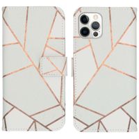 iMoshion Design Softcase Bookcase iPhone 12 (Pro) - White Graphic