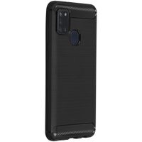 Brushed Backcover Samsung Galaxy A21s - Zwart