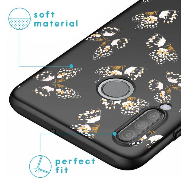 iMoshion Design hoesje Huawei P30 Lite - Vlinder - Zwart / Wit