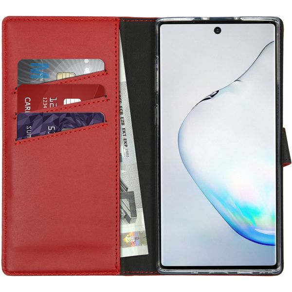 Selencia Echt Lederen Bookcase Samsung Galaxy Note 10 - Rood