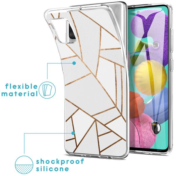 iMoshion Design hoesje Samsung Galaxy A51 - Grafisch Koper / Wit