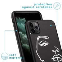 iMoshion Design hoesje iPhone 11 Pro - Abstract Gezicht - Wit / Zwart