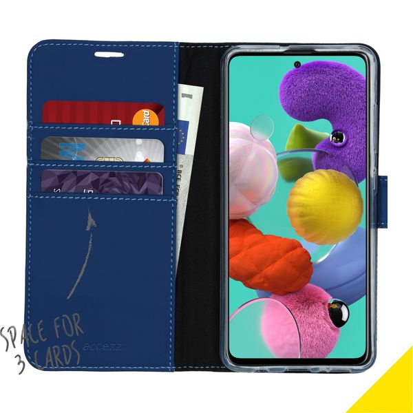 Accezz Wallet Softcase Bookcase Samsung Galaxy A51 - Donkerblauw