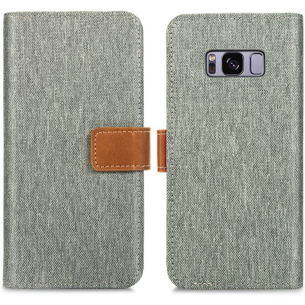 iMoshion Luxe Canvas Bookcase Samsung Galaxy S8 - Grijs