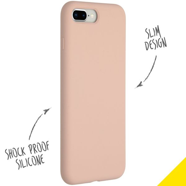 Accezz Liquid Silicone Backcover iPhone 8 Plus / 7 Plus - Pink Sand