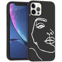 iMoshion Design hoesje iPhone 12 (Pro) - Abstract Gezicht - Wit