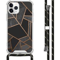 iMoshion Design hoesje met koord iPhone 11 Pro - Grafisch Koper - Zwart / Goud