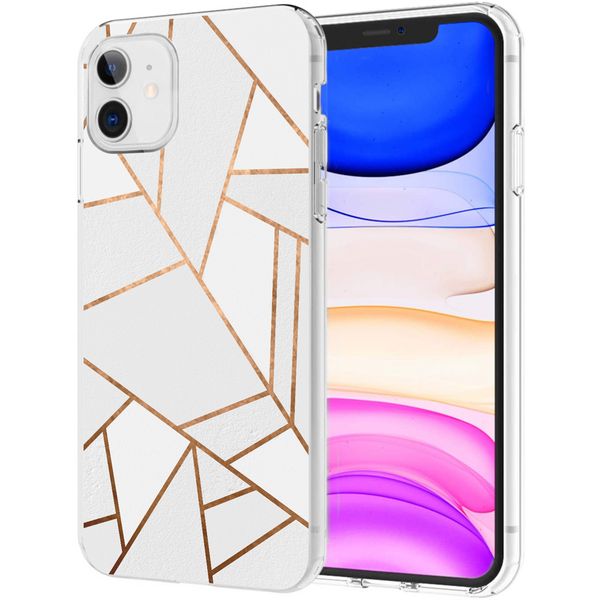 iMoshion Design hoesje iPhone 11 - Grafisch Koper / Wit