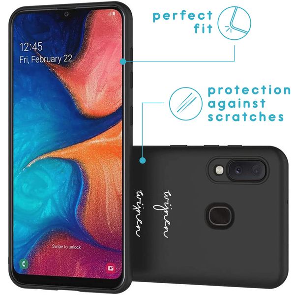 iMoshion Design hoesje Galaxy A20e - Wijnen Wijnen Wijnen - Zwart