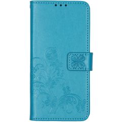 Klavertje Bloemen Bookcase Xiaomi Redmi Note 8 / Note 8 (2021) - Turquoise