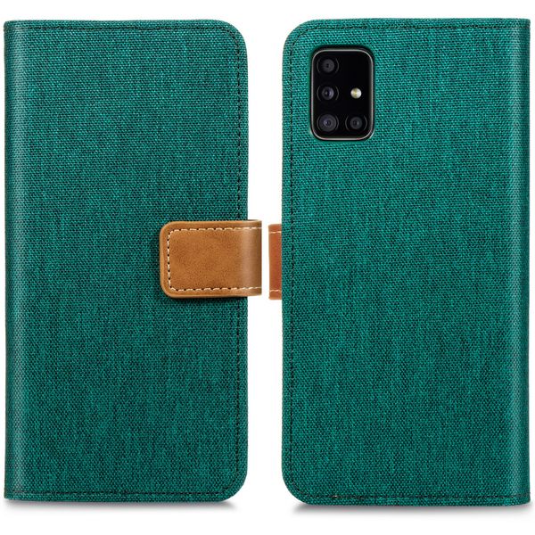 iMoshion Luxe Canvas Bookcase Samsung Galaxy A51 - Groen