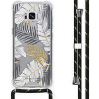 iMoshion Design hoesje met koord Samsung Galaxy S8 - Bladeren - Zwart / Goud