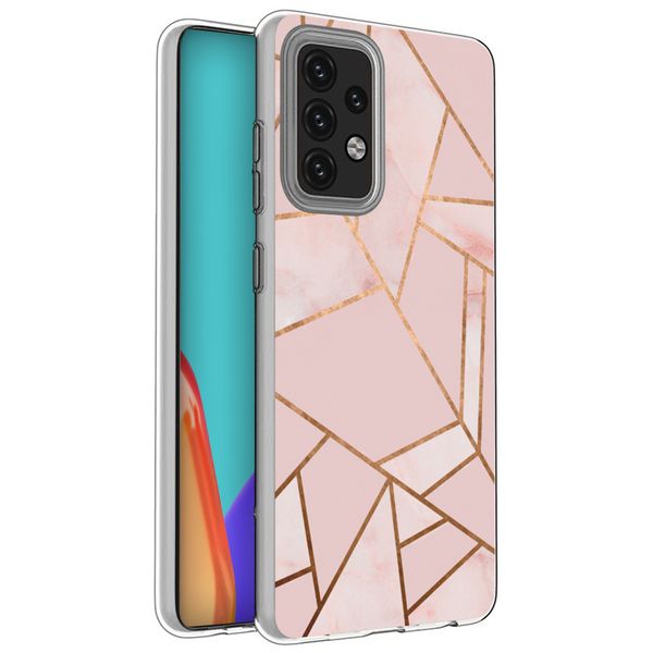 iMoshion Design hoesje voor Samsung Galaxy A52(s) (5G/4G) - Grafisch Koper / Roze