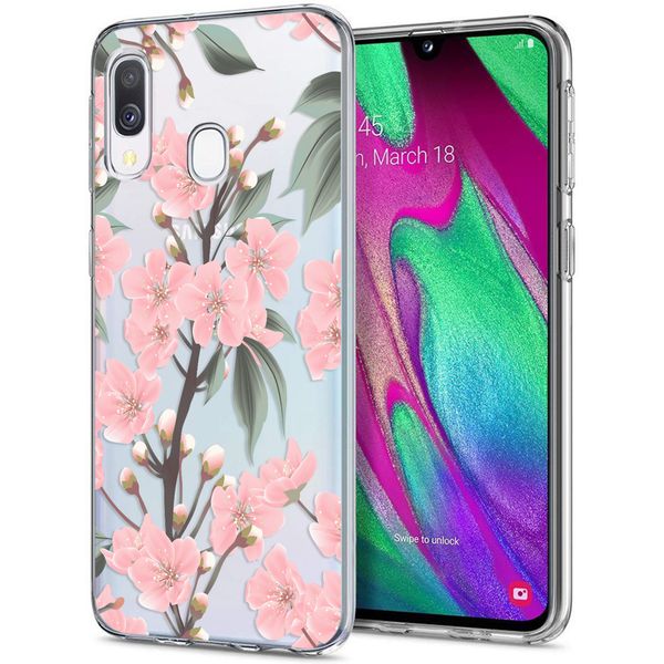 iMoshion Design hoesje Samsung Galaxy A20e - Bloem - Roze / Groen