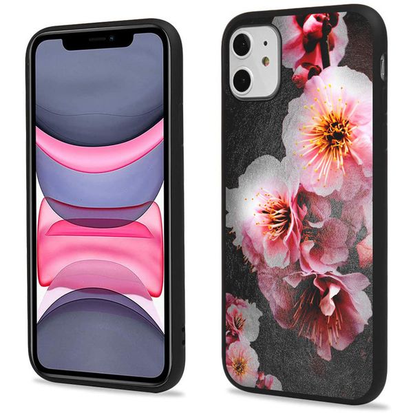 iMoshion Design hoesje iPhone 11 - Bloem - Roze / Zwart