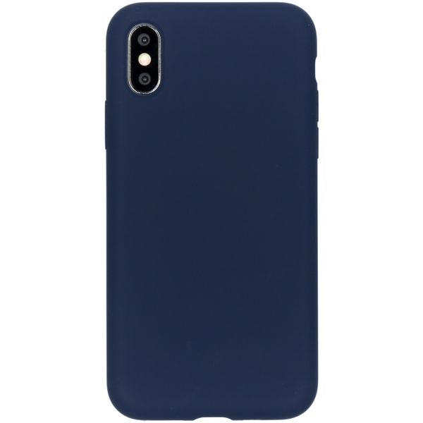 Accezz Liquid Silicone Backcover iPhone Xs / X - Blauw