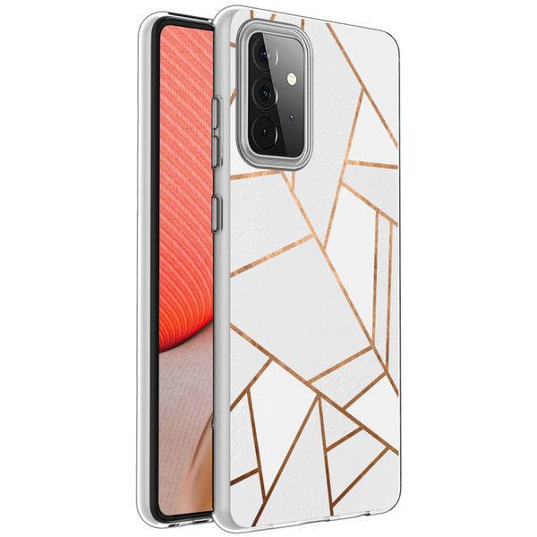 iMoshion Design hoesje Samsung Galaxy A72 - Grafisch Koper / Wit