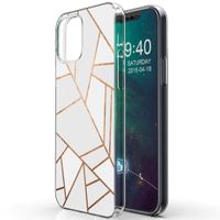 iMoshion Design hoesje iPhone 12 (Pro) - Grafisch Koper / Wit