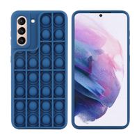 iMoshion Pop It Fidget Toy - Pop It hoesje Galaxy S21 - Donkerblauw