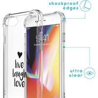 iMoshion Design hoesje met koord iPhone SE (2022 / 2020) / 8 / 7 - Live Laugh Love - Zwart