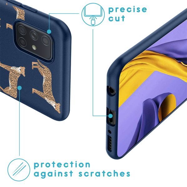 iMoshion Design hoesje Samsung Galaxy A71 - Luipaard - Blauw