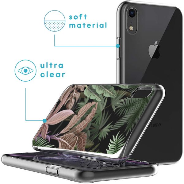 iMoshion Design hoesje iPhone Xr - Jungle - Groen / Roze