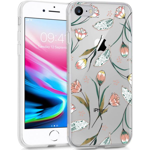 iMoshion Design hoesje iPhone SE (2022 / 2020) / 8 / 7 / 6s - Bloem - Roze