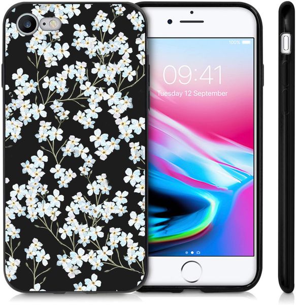 iMoshion Design hoesje iPhone SE (2022 / 2020) / 8 / 7  - Bloem - Wit