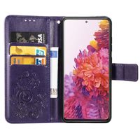 Klavertje Bloemen Bookcase Samsung Galaxy S20 FE - Paars