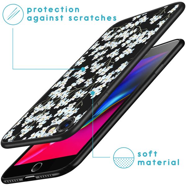 iMoshion Design hoesje iPhone SE (2022 / 2020) / 8 / 7  - Bloem - Wit