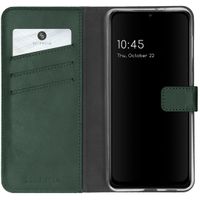 Selencia Echt Lederen Bookcase Samsung Galaxy A22 (5G) - Groen