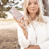 iMoshion Design hoesje met koord Samsung Galaxy A52(s) (5G/4G) - Grafisch Koper - Roze / Goud