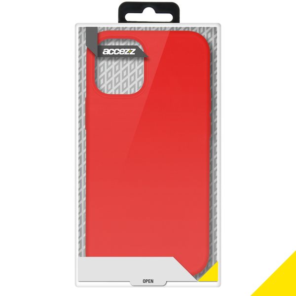 Accezz Liquid Silicone Backcover iPhone 12 Mini - Rood