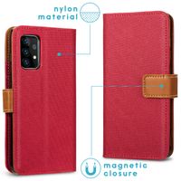 iMoshion Luxe Canvas Bookcase Samsung Galaxy A72 - Rood