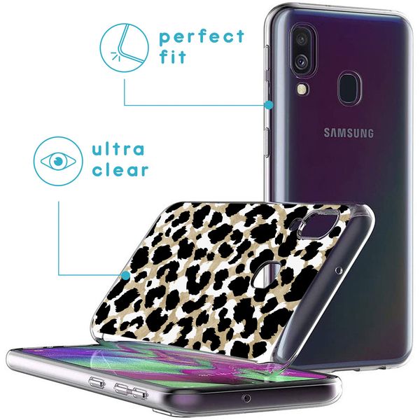 iMoshion Design hoesje Samsung Galaxy A40 - Luipaard / Zwart