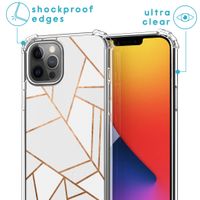 iMoshion Design hoesje met koord iPhone 12 Pro Max - Grafisch Koper - Wit / Goud