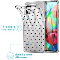 iMoshion Design hoesje Samsung Galaxy A71 - Hartjes - Zwart