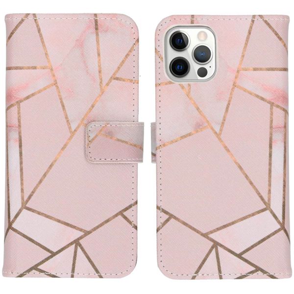 iMoshion Design Softcase Bookcase iPhone 12 (Pro) - Pink Graphic