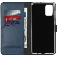 Selencia Echt Lederen Bookcase Samsung Galaxy A71 - Blauw