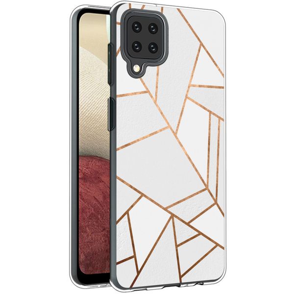 iMoshion Design hoesje Samsung Galaxy A12 - Grafisch Koper / Wit