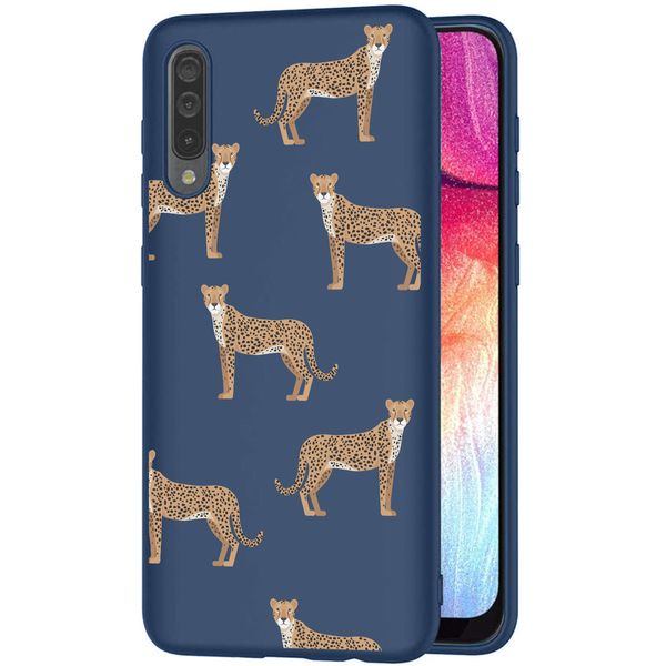 iMoshion Design hoesje Samsung Galaxy A50 / A30s - Luipaard - Blauw