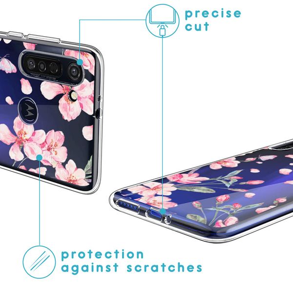 iMoshion Design hoesje Motorola Moto G8 Power - Bloem - Roze