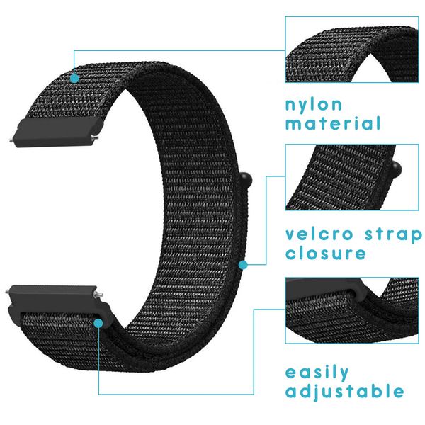 iMoshion Nylon bandje Garmin Vivoactive 4L - Zwart