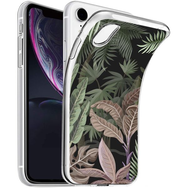 iMoshion Design hoesje iPhone Xr - Jungle - Groen / Roze