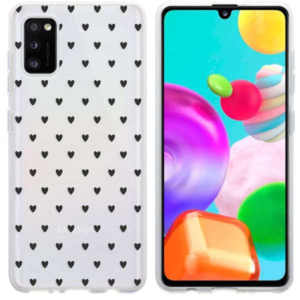 iMoshion Design hoesje Samsung Galaxy A41 - Hartjes - Zwart