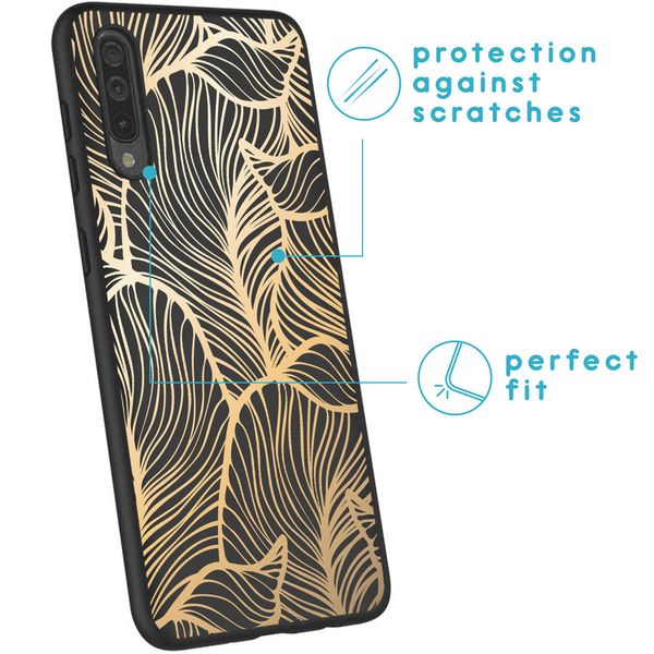 iMoshion Design hoesje Samsung Galaxy A50 / A30s - Bladeren / Zwart