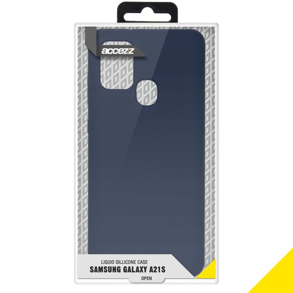 Accezz Liquid Silicone Backcover Samsung Galaxy A21s - Donkerblauw