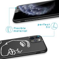 iMoshion Design hoesje iPhone 11 Pro - Abstract Gezicht - Wit / Zwart